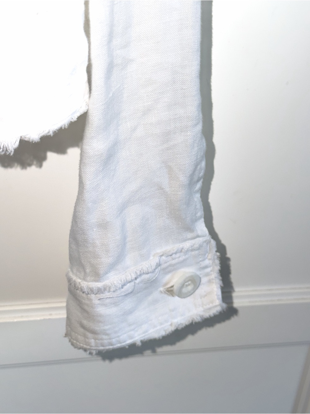 Tommy Bahama White Linen Jacket Two Palms Raw-Edge Small Classic Button-Front - Picture 7 of 13
